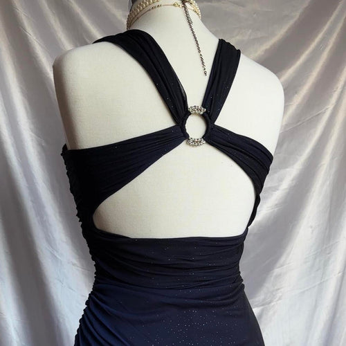 Betsy & Adam Women's Black and Blue Dress
