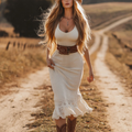 Women's Vintage Elegant Western Style Dress With Lace Details
