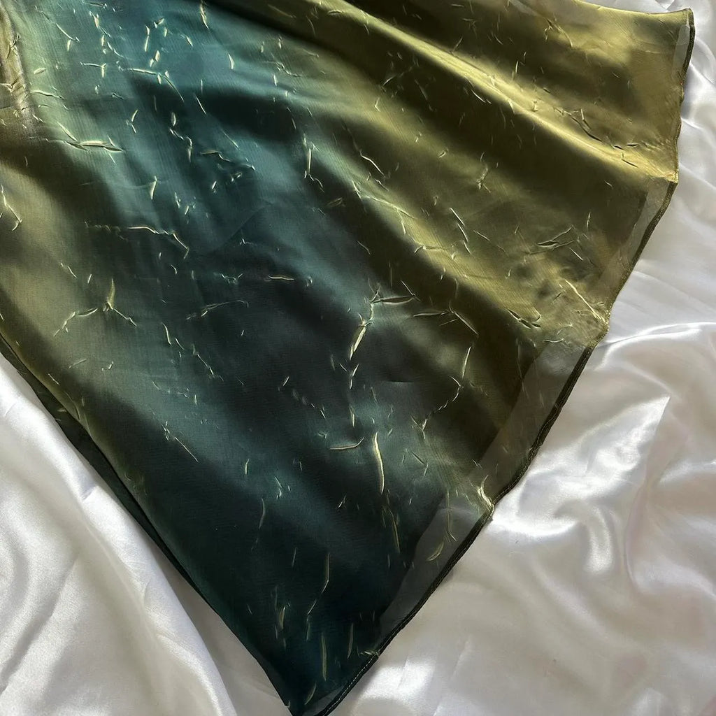 Women's Blue and Green Dress