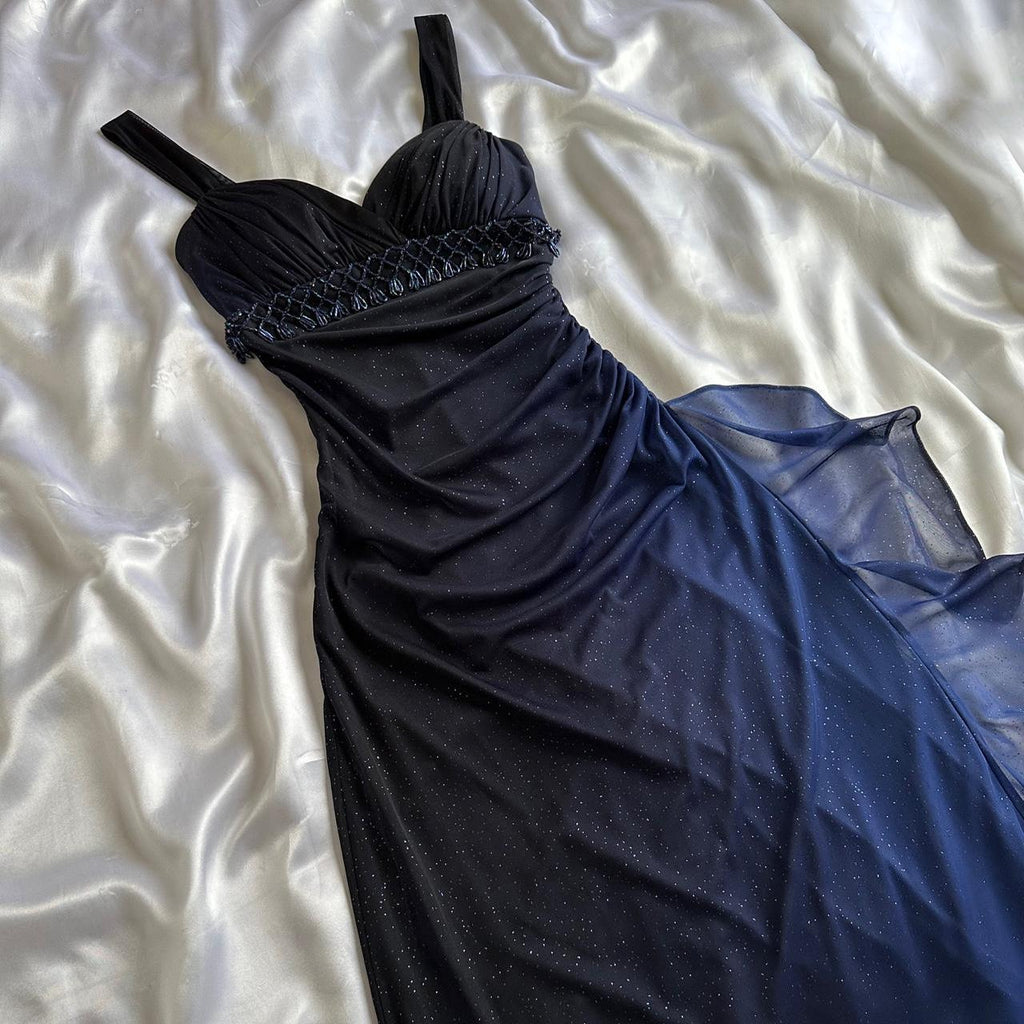 Betsy & Adam Women's Black and Blue Dress
