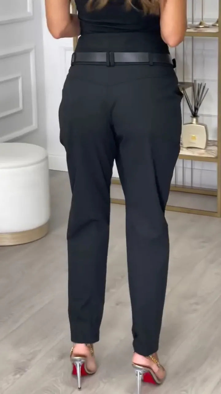 Women's Overlapping-Waist Harem-Style Casual Trousers