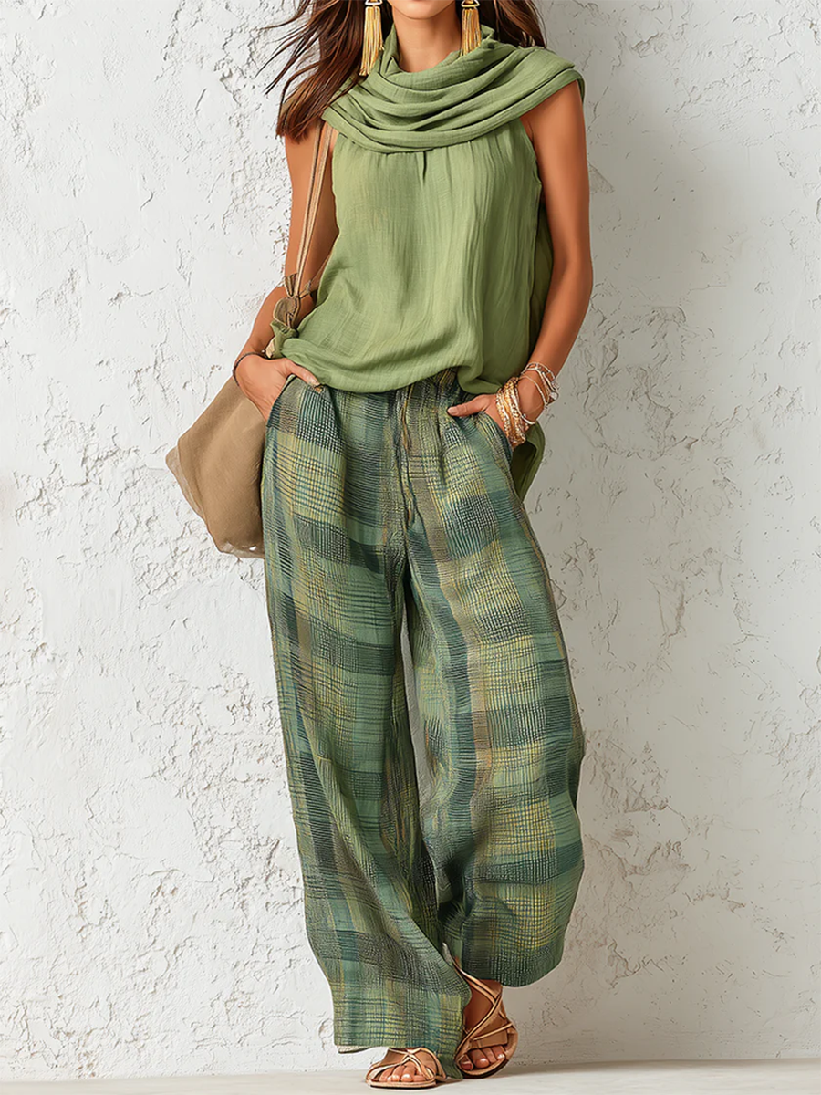 Cozy Green Forest Cotton-linen Three Piece Set