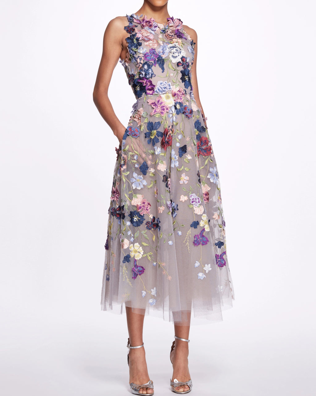 Women's Embroidery Mesh Dress