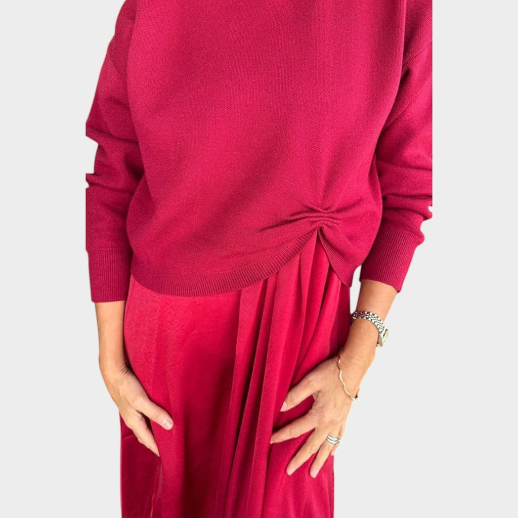 Soft Knit Twist Midi Dress