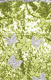 Butterfly Sequin Maxi Dress Green Silver