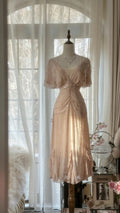 Lit Pink Romantic Gorgeous Exquisite Elegant Beaded Long Chiffon Evening Dress Prom Dress Prom Dress Birthday Vacation Party Dress 4046