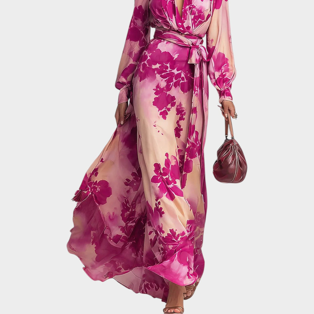 Flowy Floral Wrap Dress
