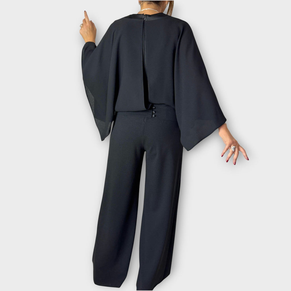 Elegant Flow Cape Jumpsuit