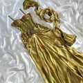 Women's Gold and Khaki Dress