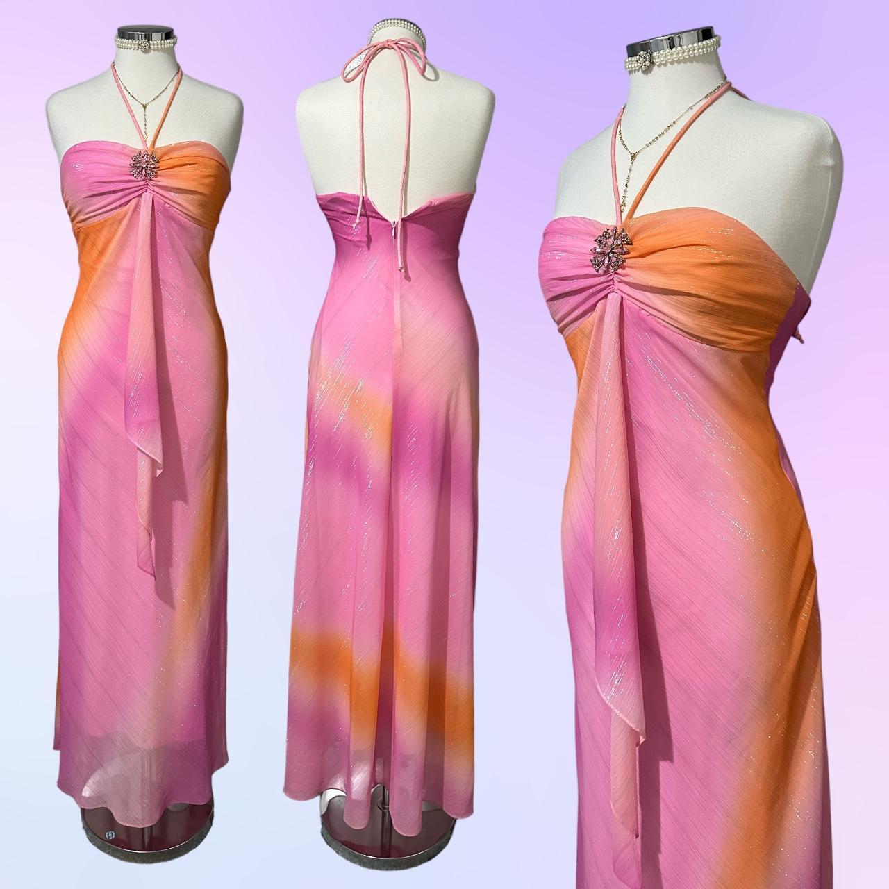Women's Pink and Orange Dress