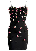Floral Pearl Dress Black