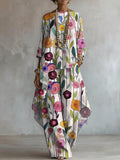 Elegant Vintage Flower Print Two-piece Set