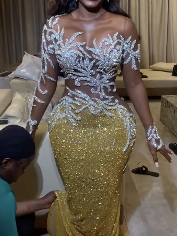 Asoebi Elegant Plus Size Gown-7