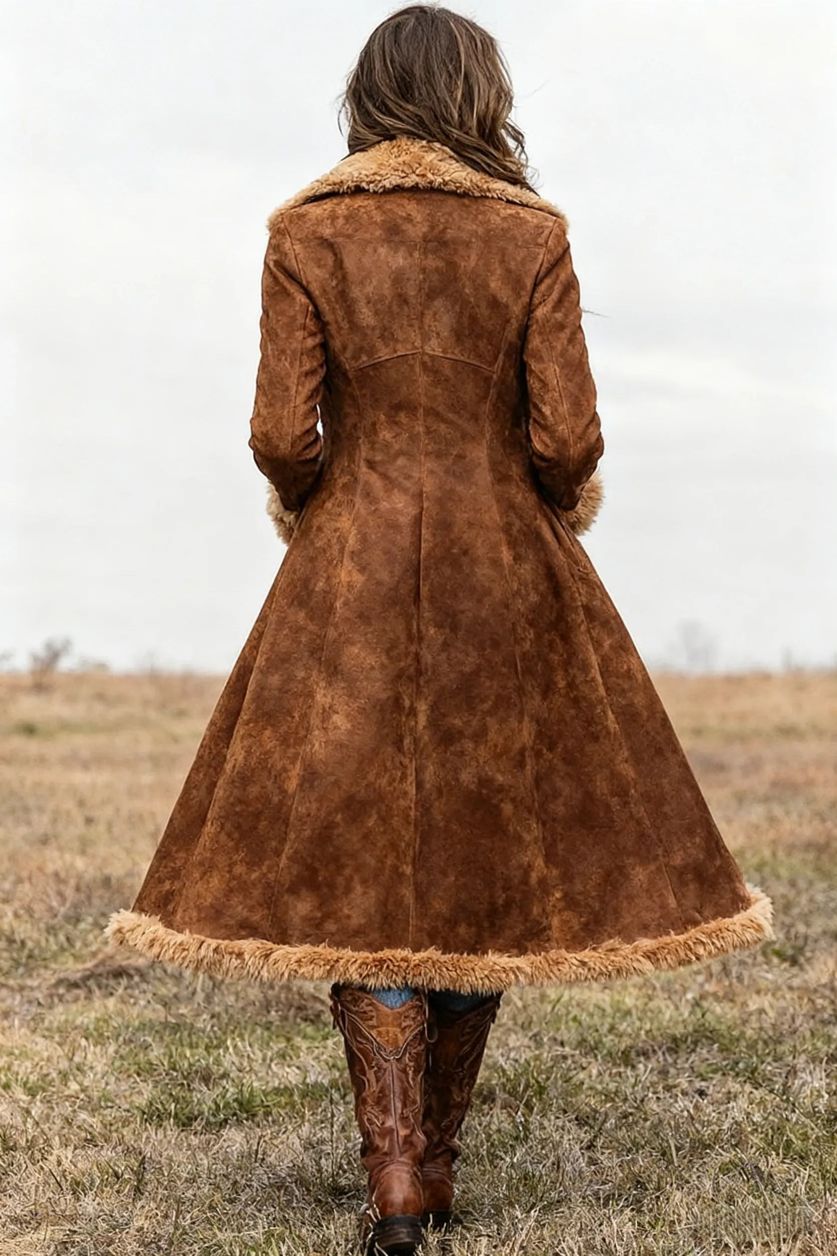 Denim Women's Western Retro Coat Plush Autumn And Winter Warm Coat