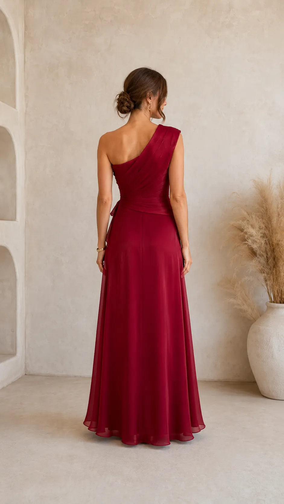 Women's Elegant One-Shoulder Evening Gown