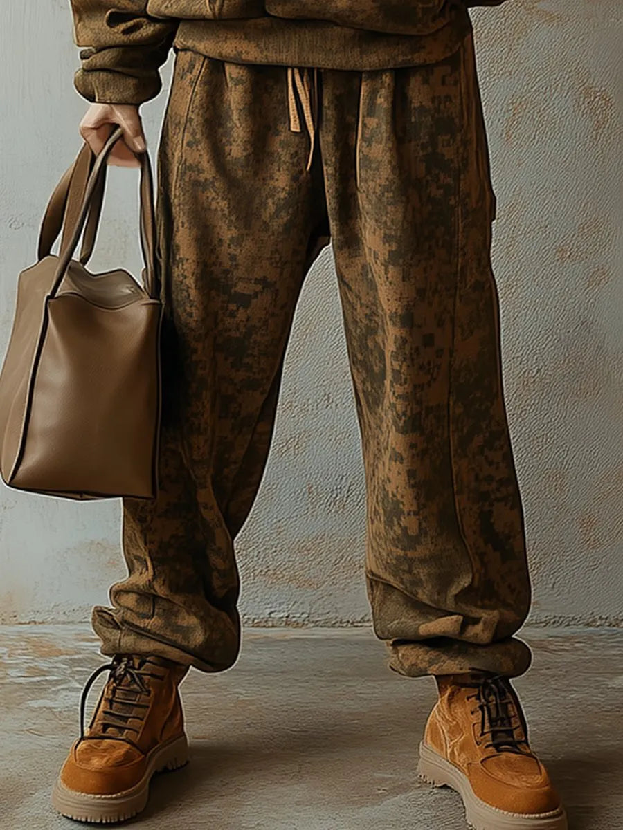 [24-hour shipping out]Fashion Retro Hooded Camouflage Sweatshirt and Leggings Two-piece Suit