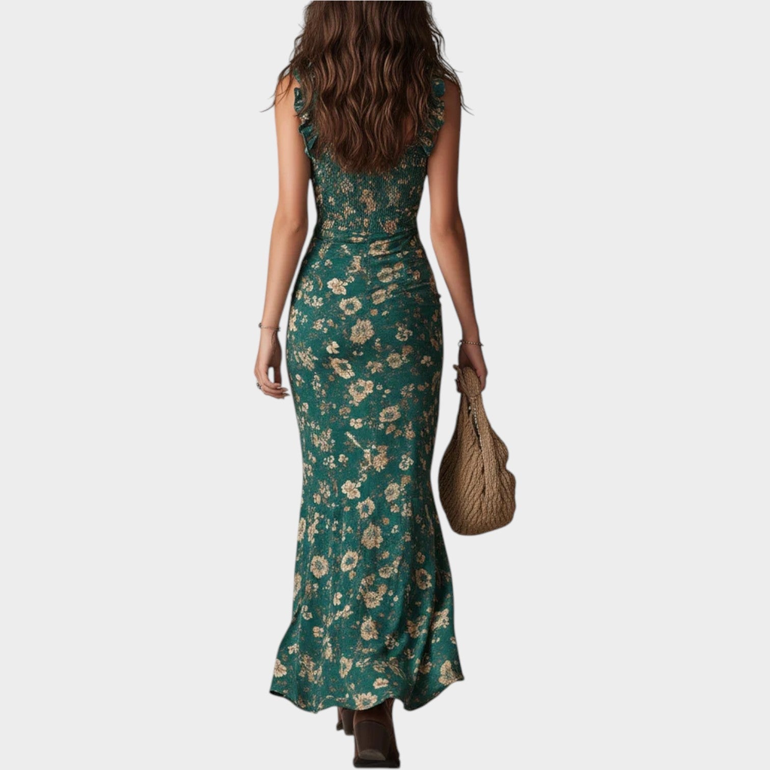 Ruffle Strap Midi Dress