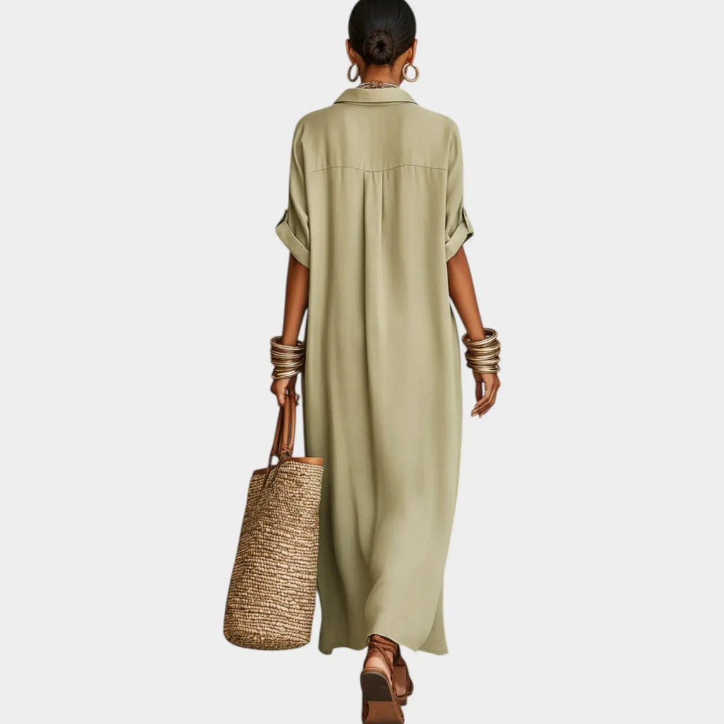 Chic Button-Down Maxi Shirt Dress