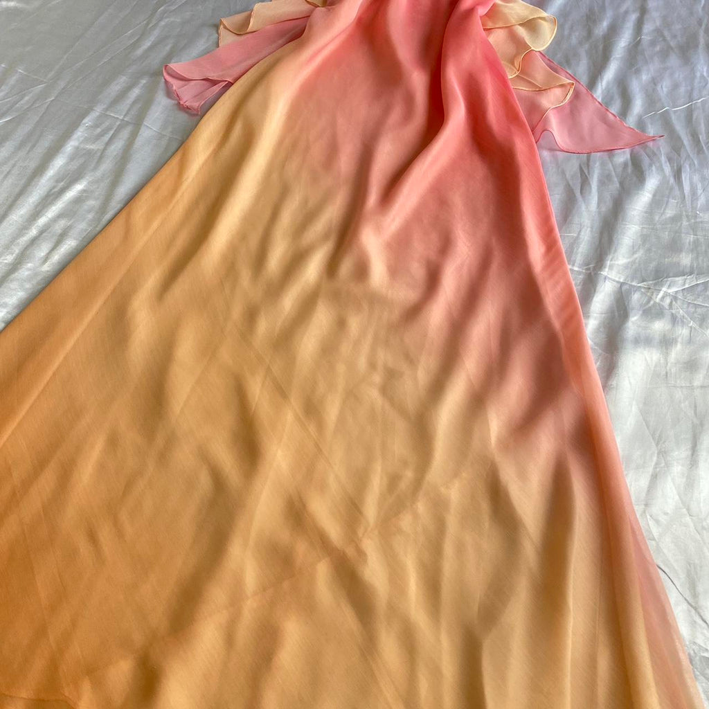 Women's Pink and Orange Dress