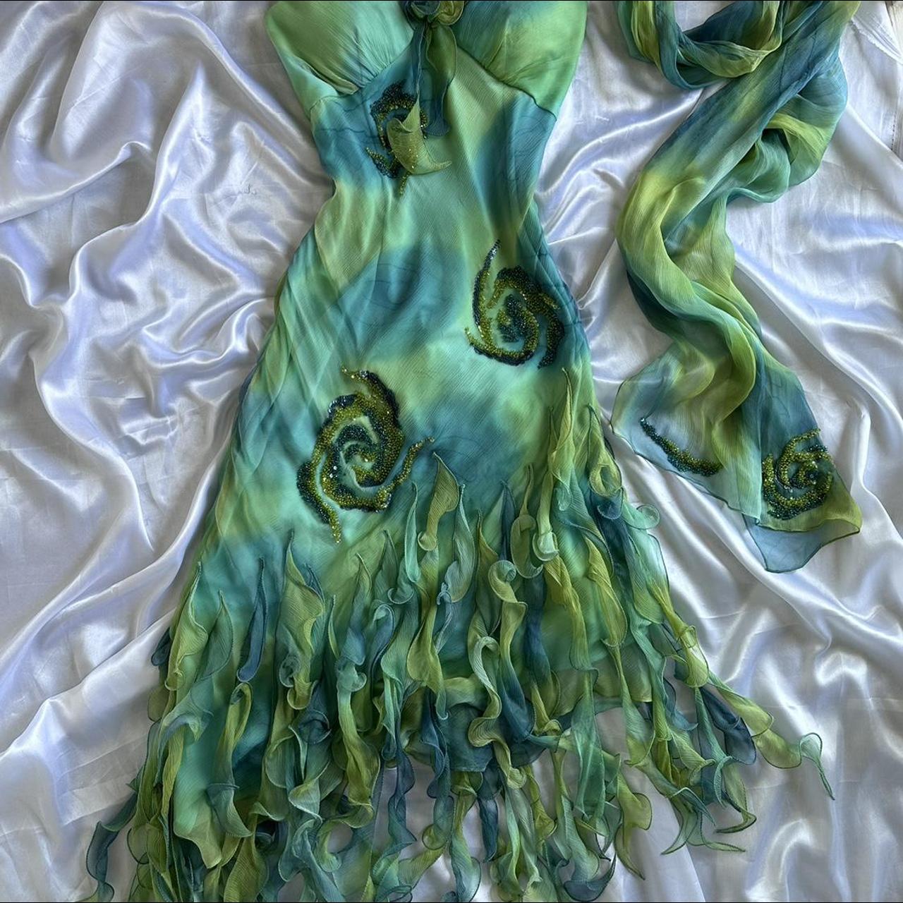 Women's Green and Brown Dress