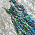Women's Green and Brown Dress