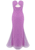 Strapless Embellished Maxi Dress Magenta