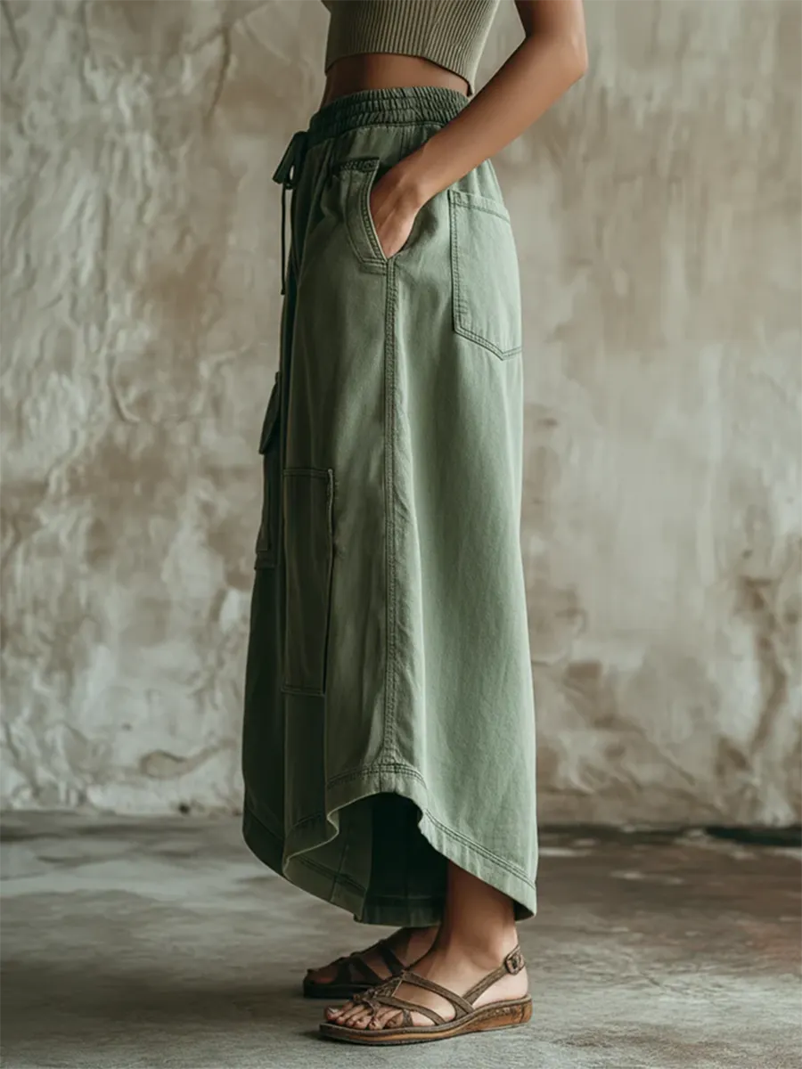 Casual Cozy Cargo Pocket Extra-wide Leg Pants