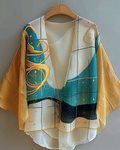 Summer vacation retro fun print chiffon cardigan 86ac