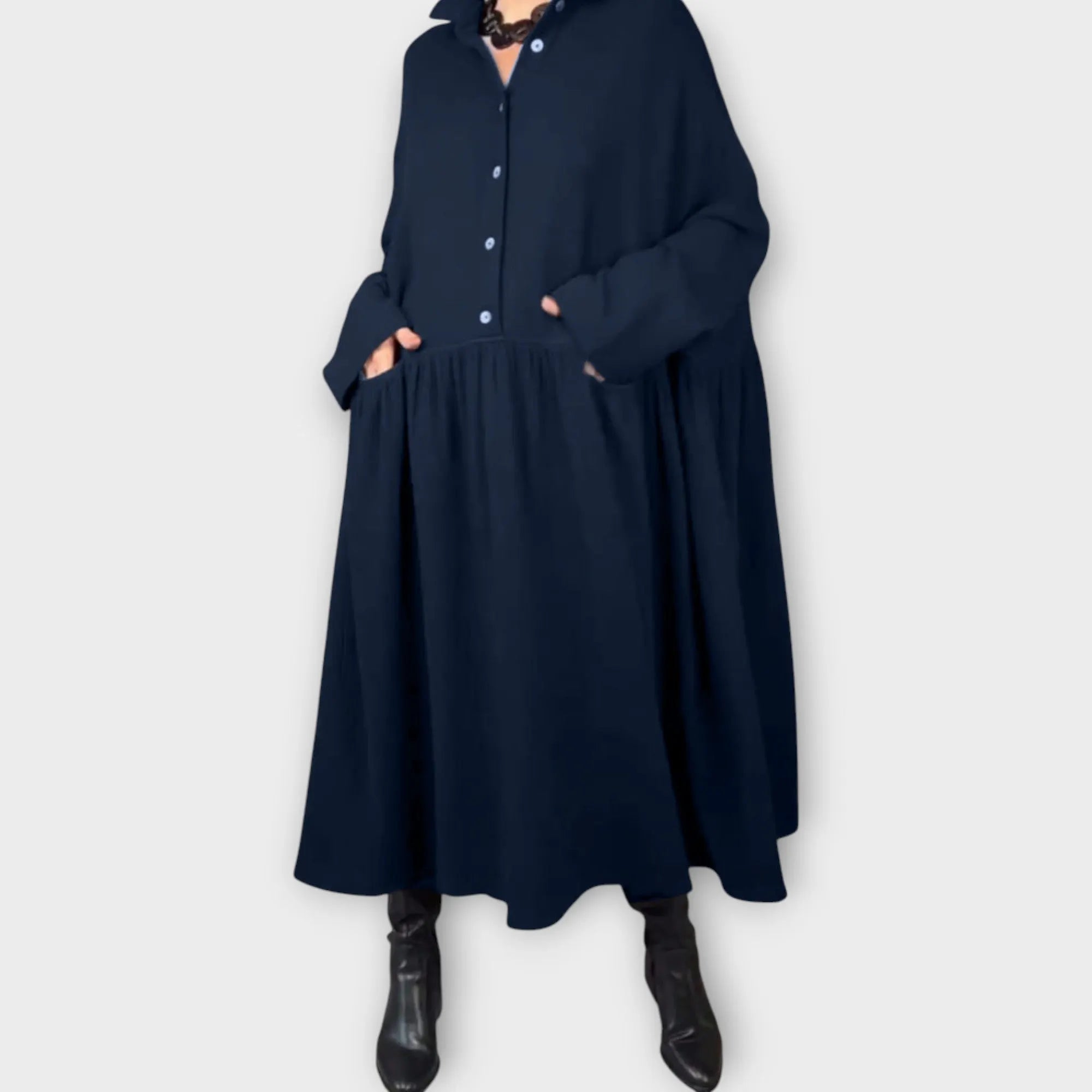 Classic Button-Down Midi Dress