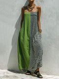 Women's Retro Abstract Geometric Print Spaghetti-strap Maxi Dress