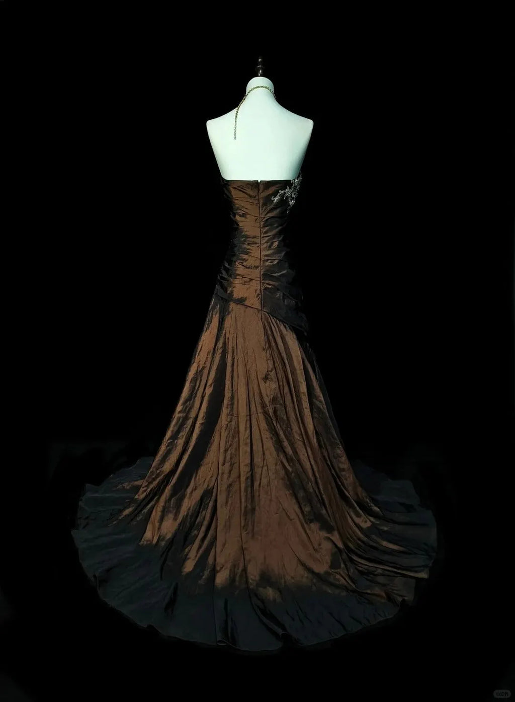 Strapless Brown Vintage Evening Dresses, Sleeveless Long Party Gowns  25499