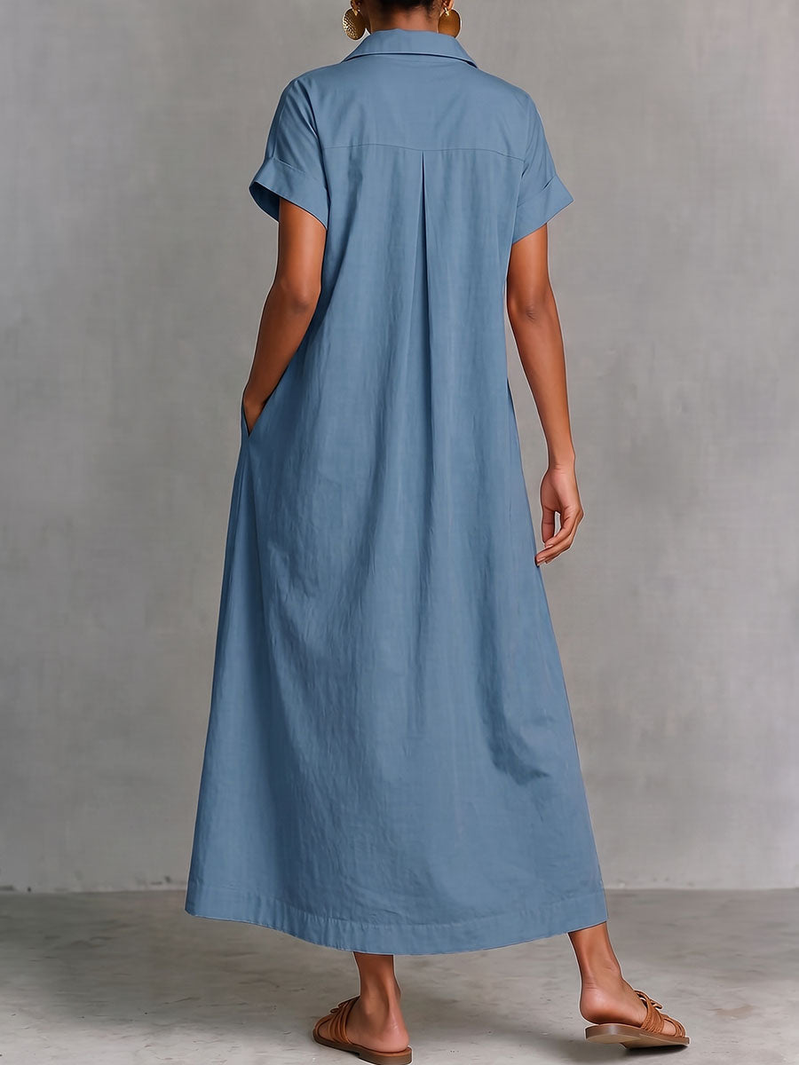 Zipper Solid Color Pockets Sleeveless High Waisted V-neck Maxi Dresses