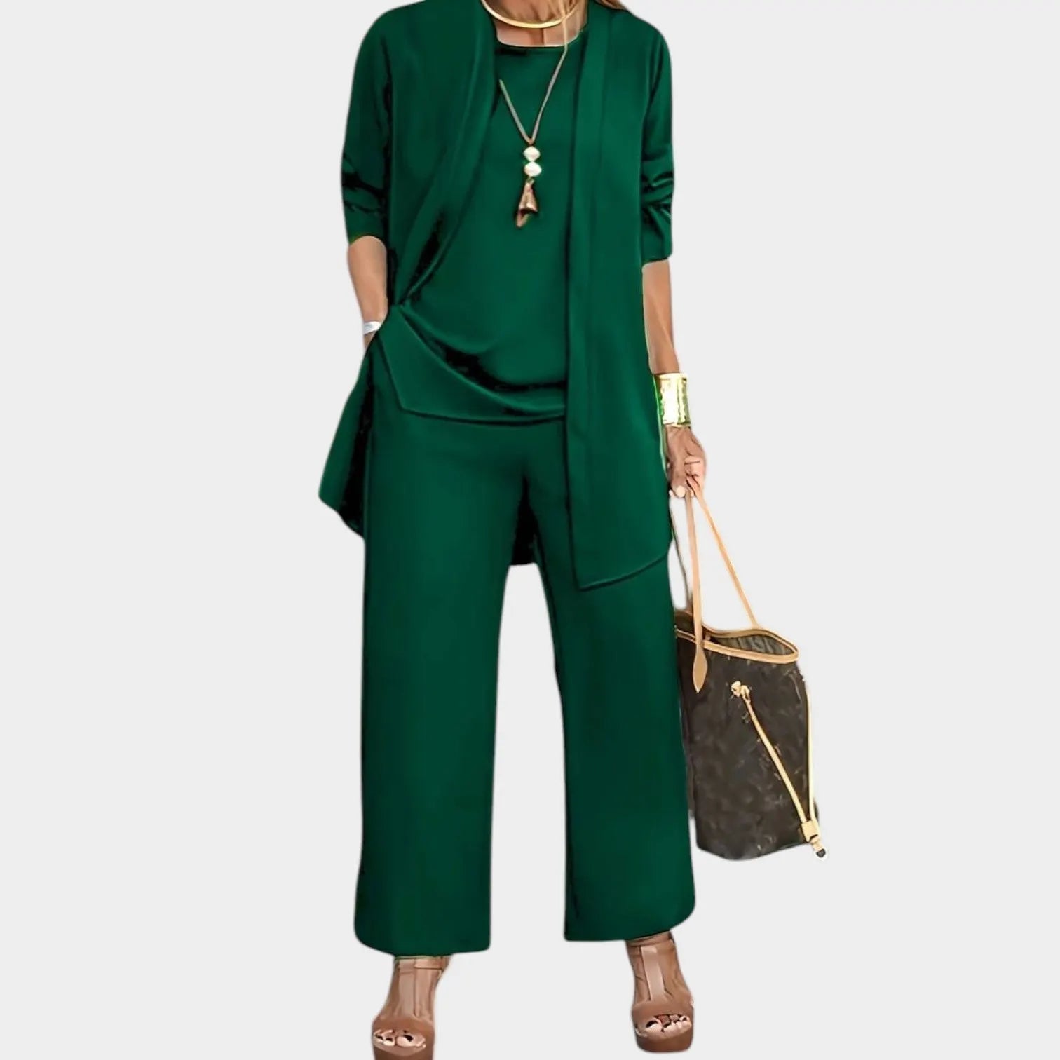 Elegant Relaxed Three-Piece Outfit Set