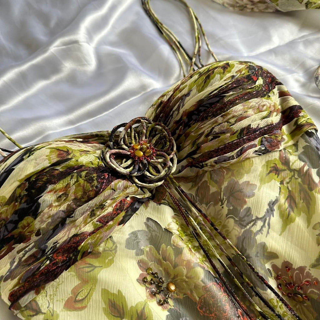 Women's Green and Brown Dress