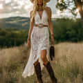 Women's Vintage Elegant Western Style Lace Mermaid Dress