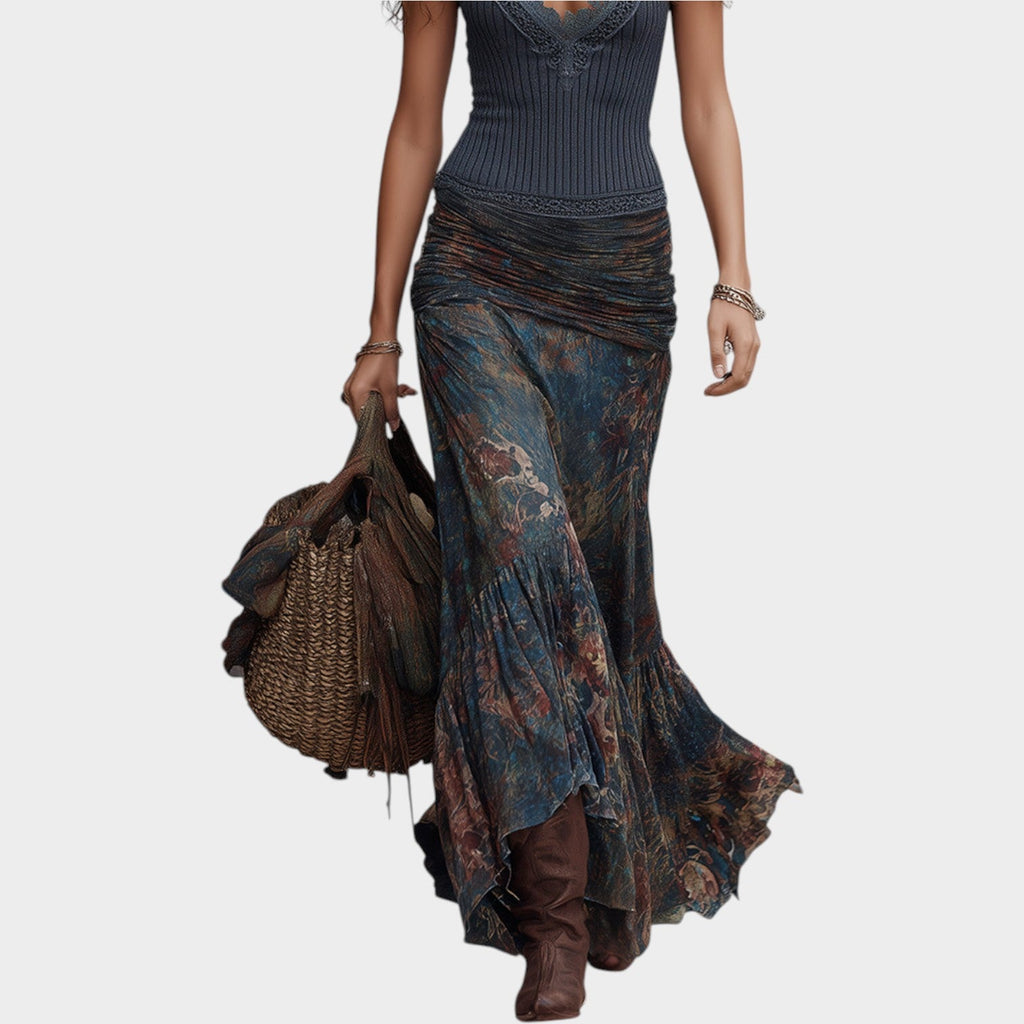Boho Chic Lace Trim Maxi Outfit