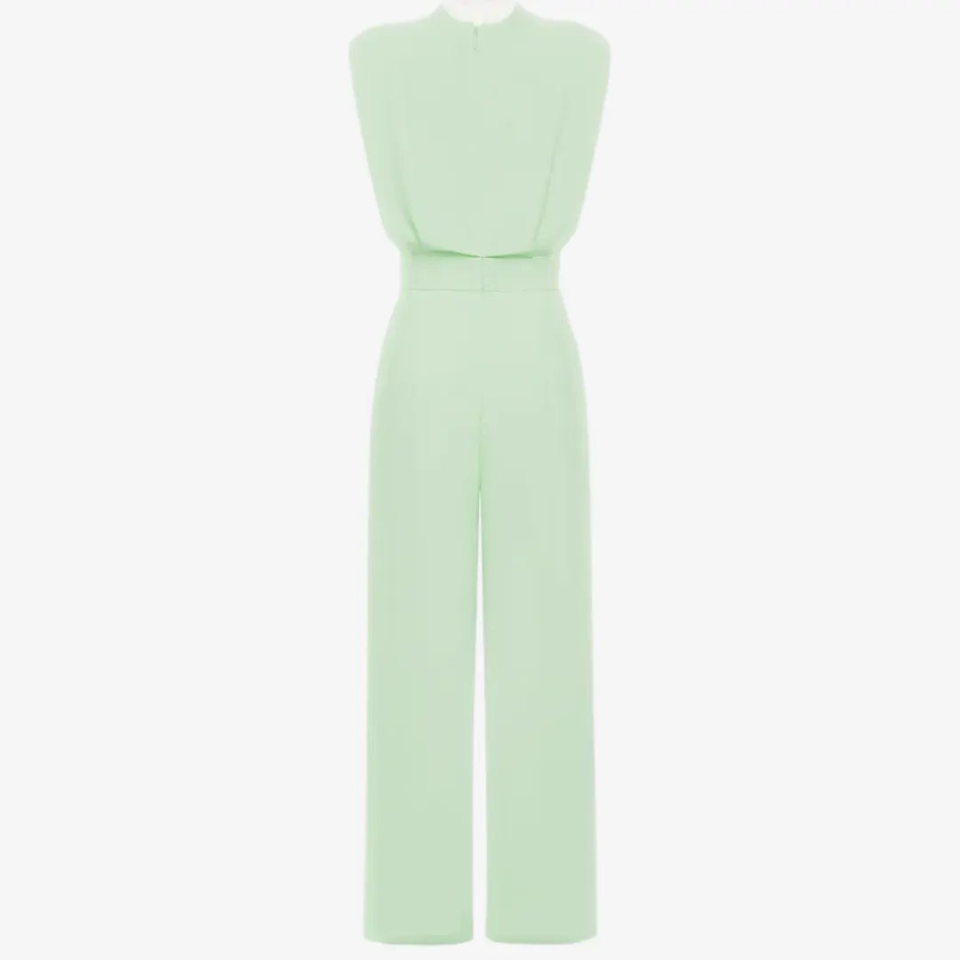 Tailored Sleeveless Jumpsuit with Pleated Detail
