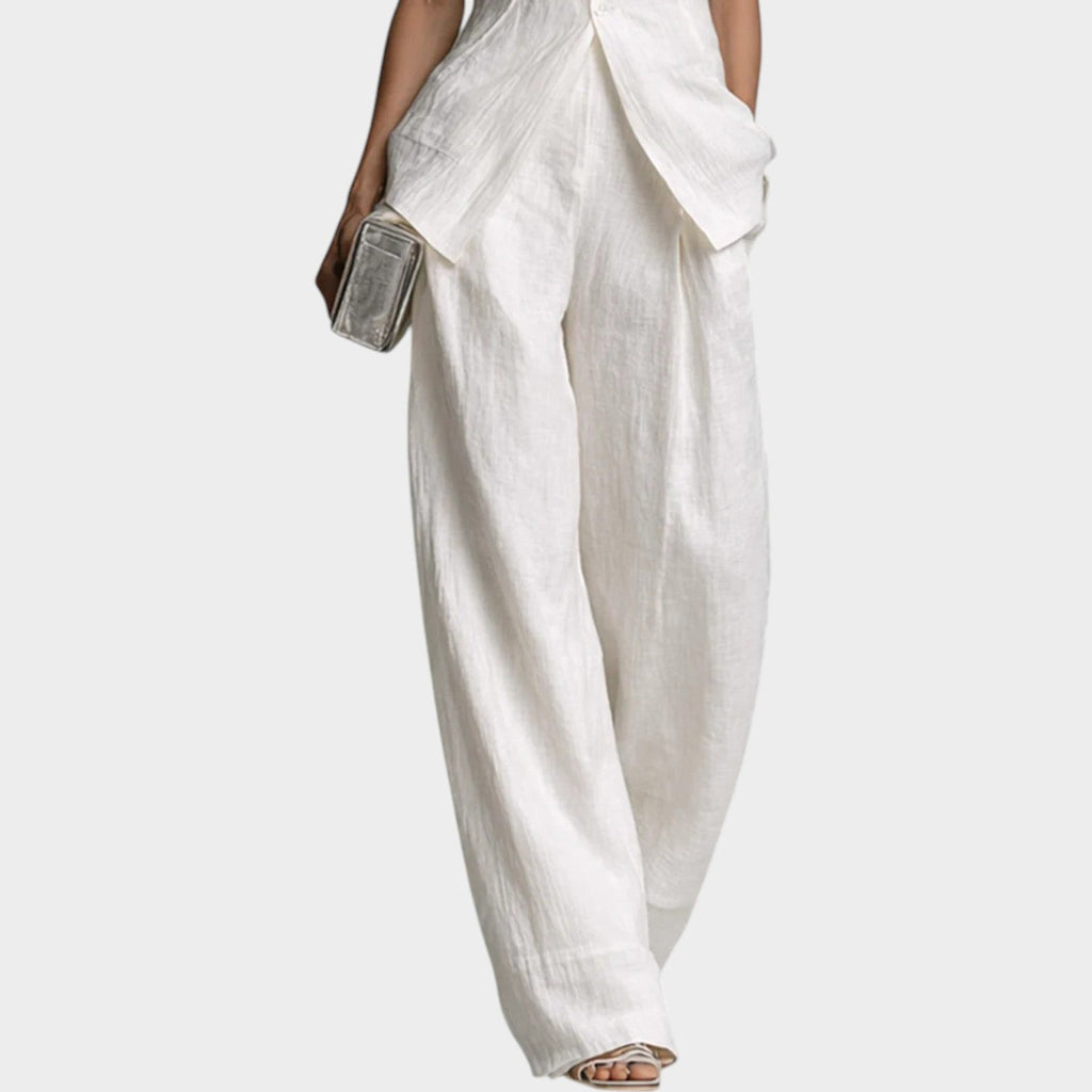 Sleeveless Tailored Wide-Leg Jumpsuit