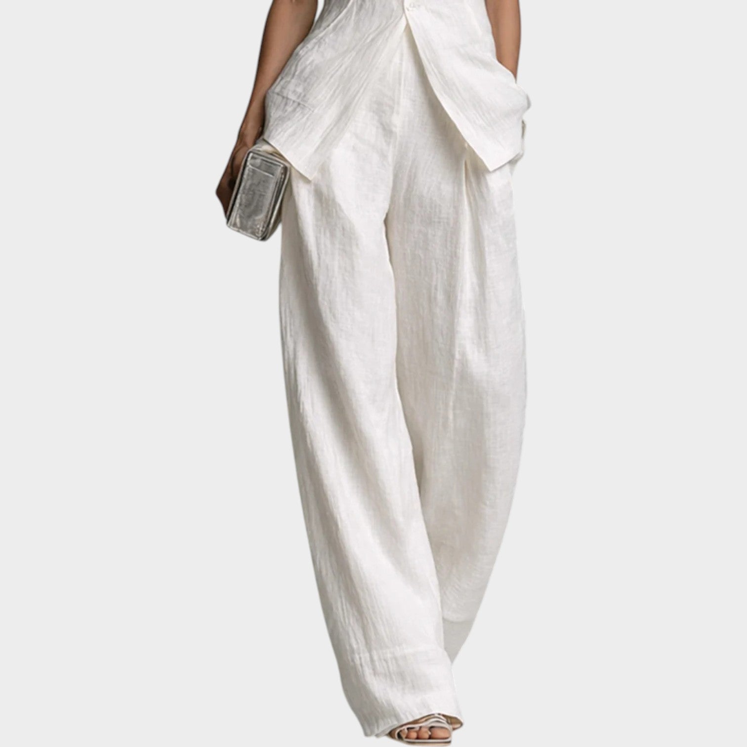 Sleeveless Tailored Wide-Leg Jumpsuit