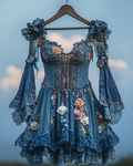 Summer colorful vacation patchwork contrast dress b4bc