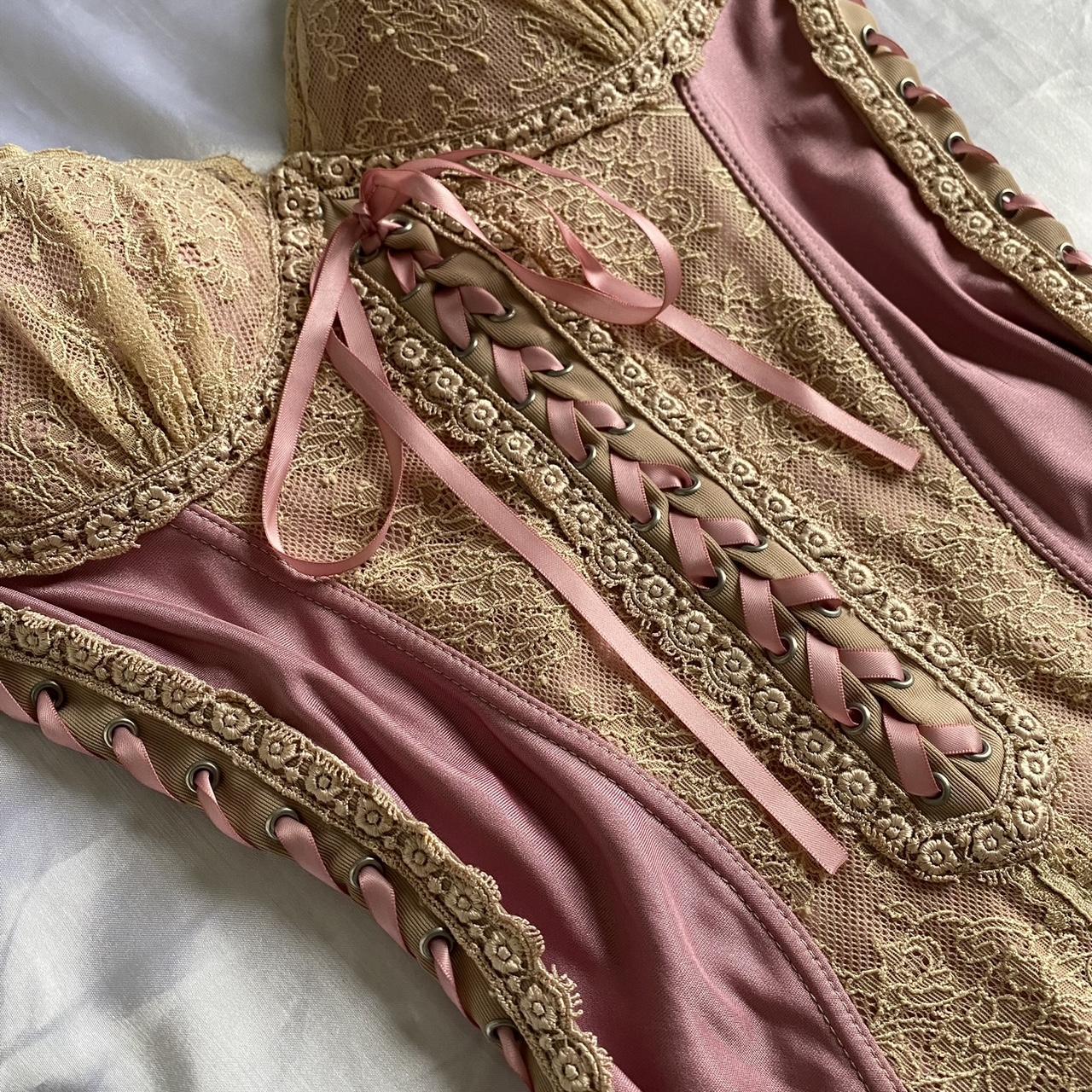 Women's Pink and Cream Dress