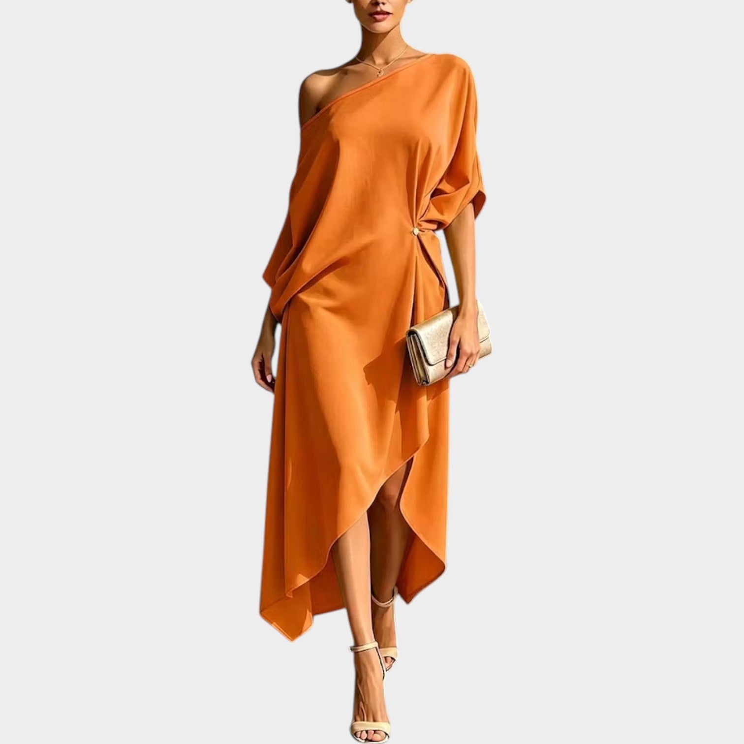 Chic Draped One-Shoulder Dress