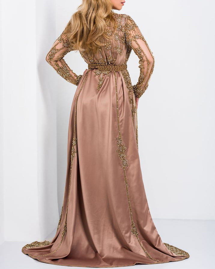 V-neck robe dress