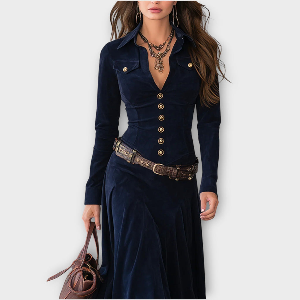 Velvet Tailored Maxi Dress