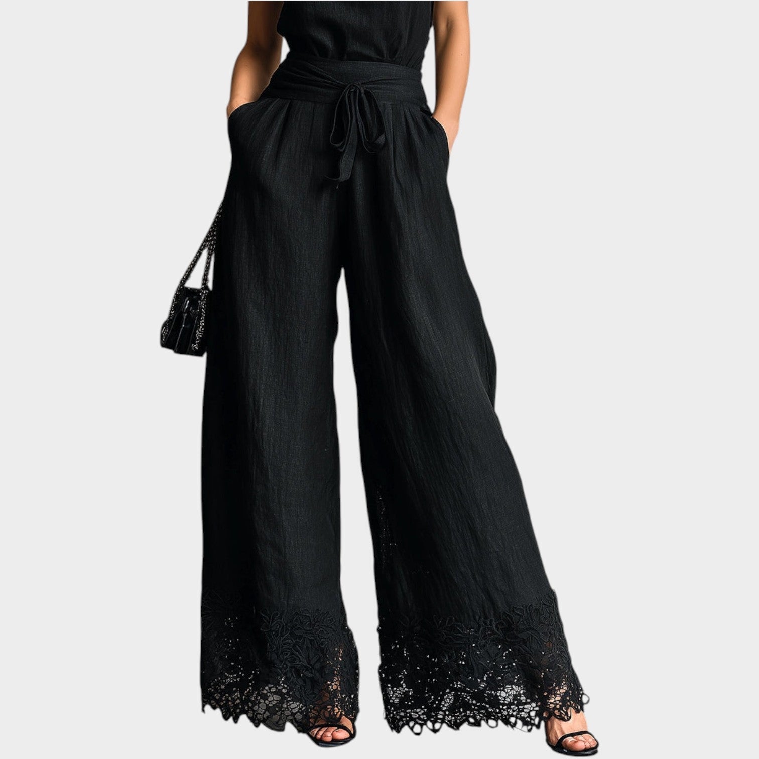 Chic Lace Trim Matching Set