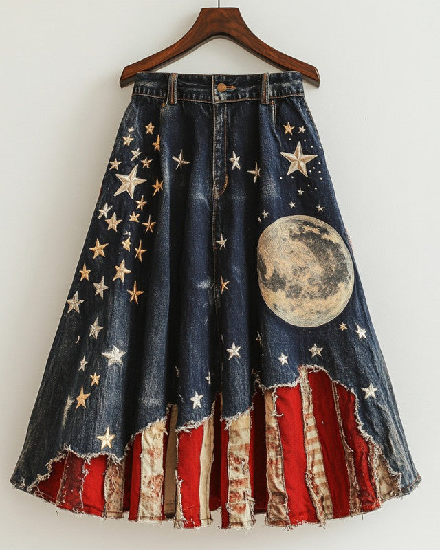 Summer Casual Independence Day Themed Skirt e992