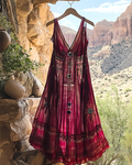 Summer Vintage Bohemian Lace Embroidery Dress 0918