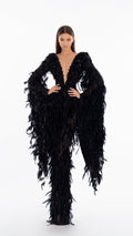 V-Neck Feather Dress