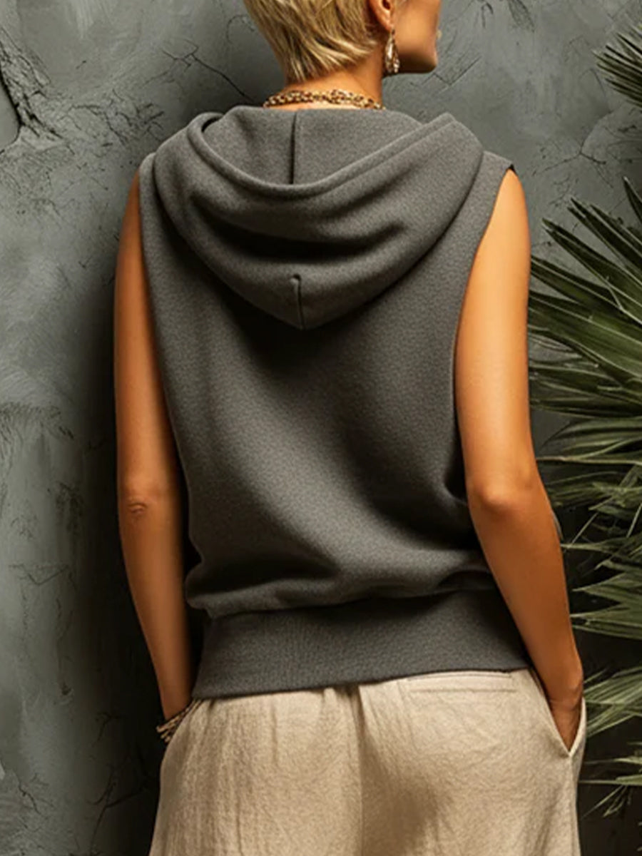 Casual & Comfortable Sleeveless Cotton Hoodie