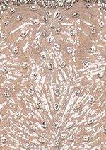 Strapless Crystal Sequined Maxi Dress Nude